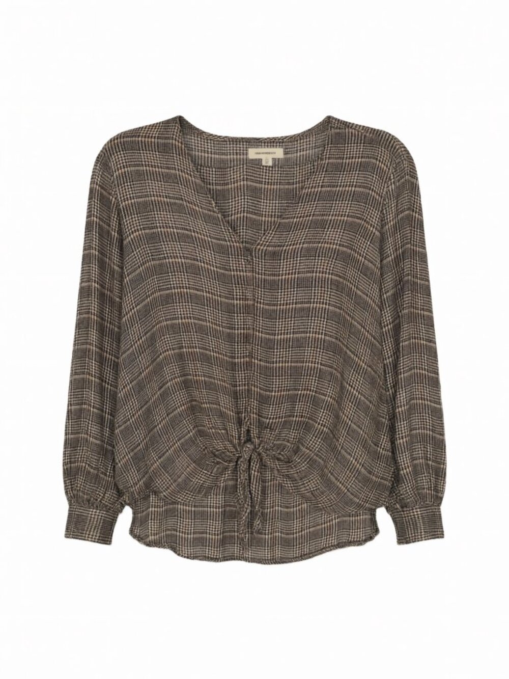 Max Studio Black Plaid Blouse XL